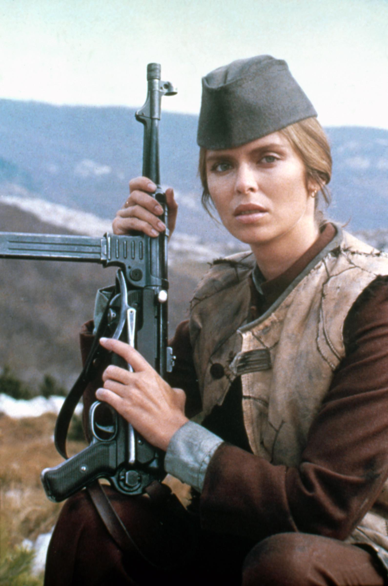 Barbara Bach on the set of "Force 10 from Navarone" directed by Guy Hamilton in 1978. | Source: Getty Images