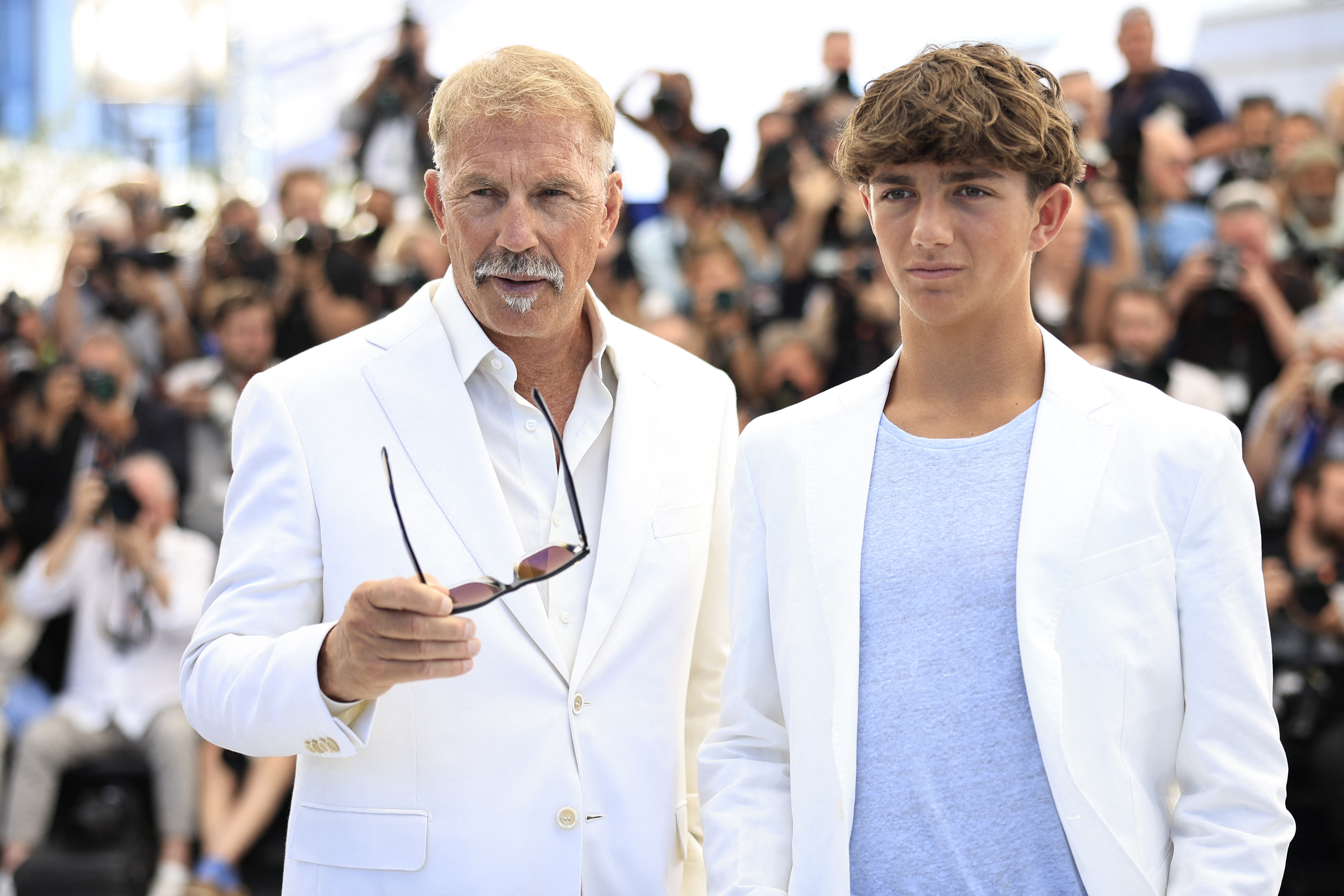 Kevin Costner and Hayes Costner at the Cannes Film Festival in 2024 | Source: Getty Images