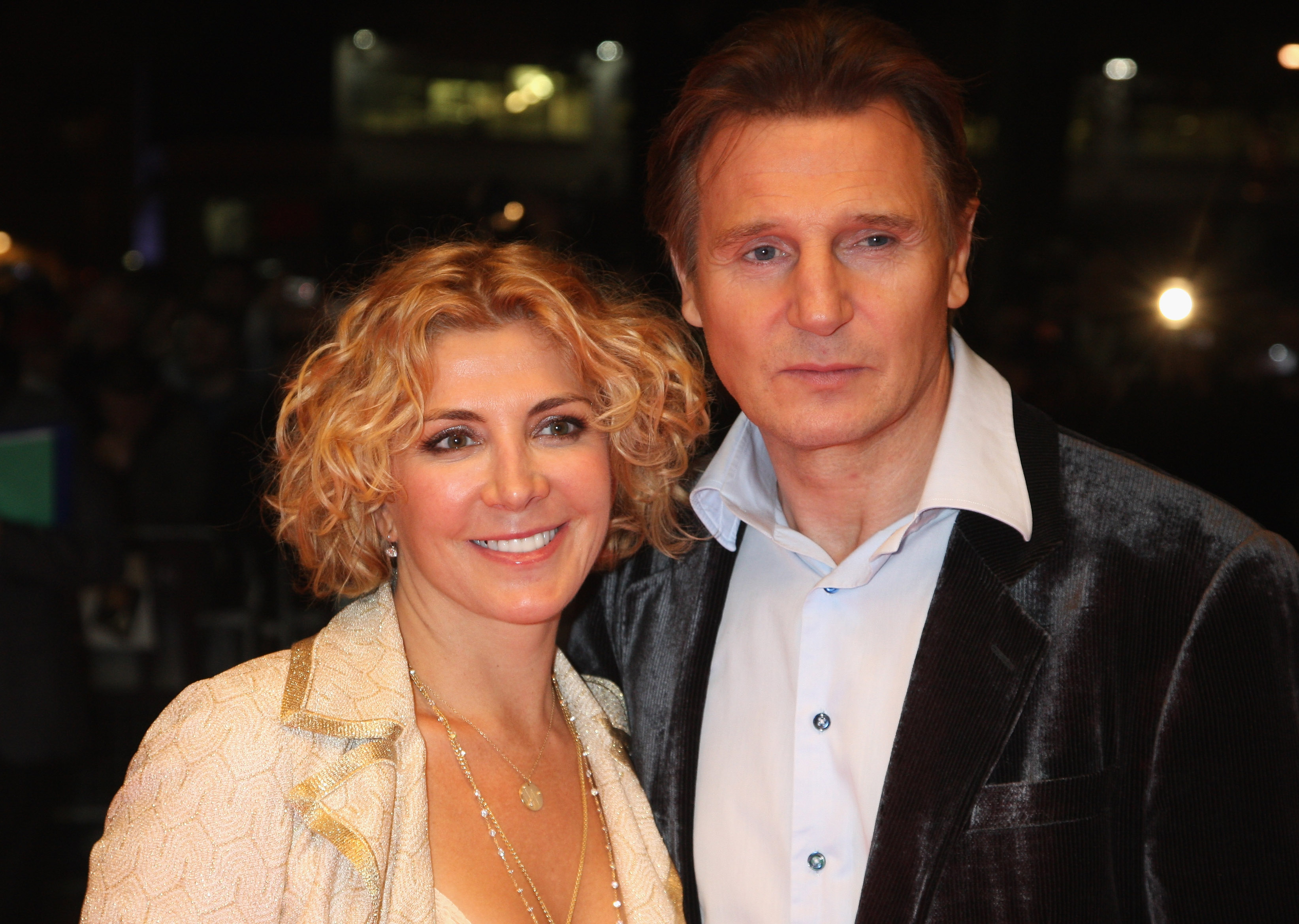 Liam Neeson and his wife Natasha Richardson at the BFI 52 London Film Festival: 'The Other Man' Premiere at the Odeon West End in London, England on October 17, 2008 | Source: Getty Images