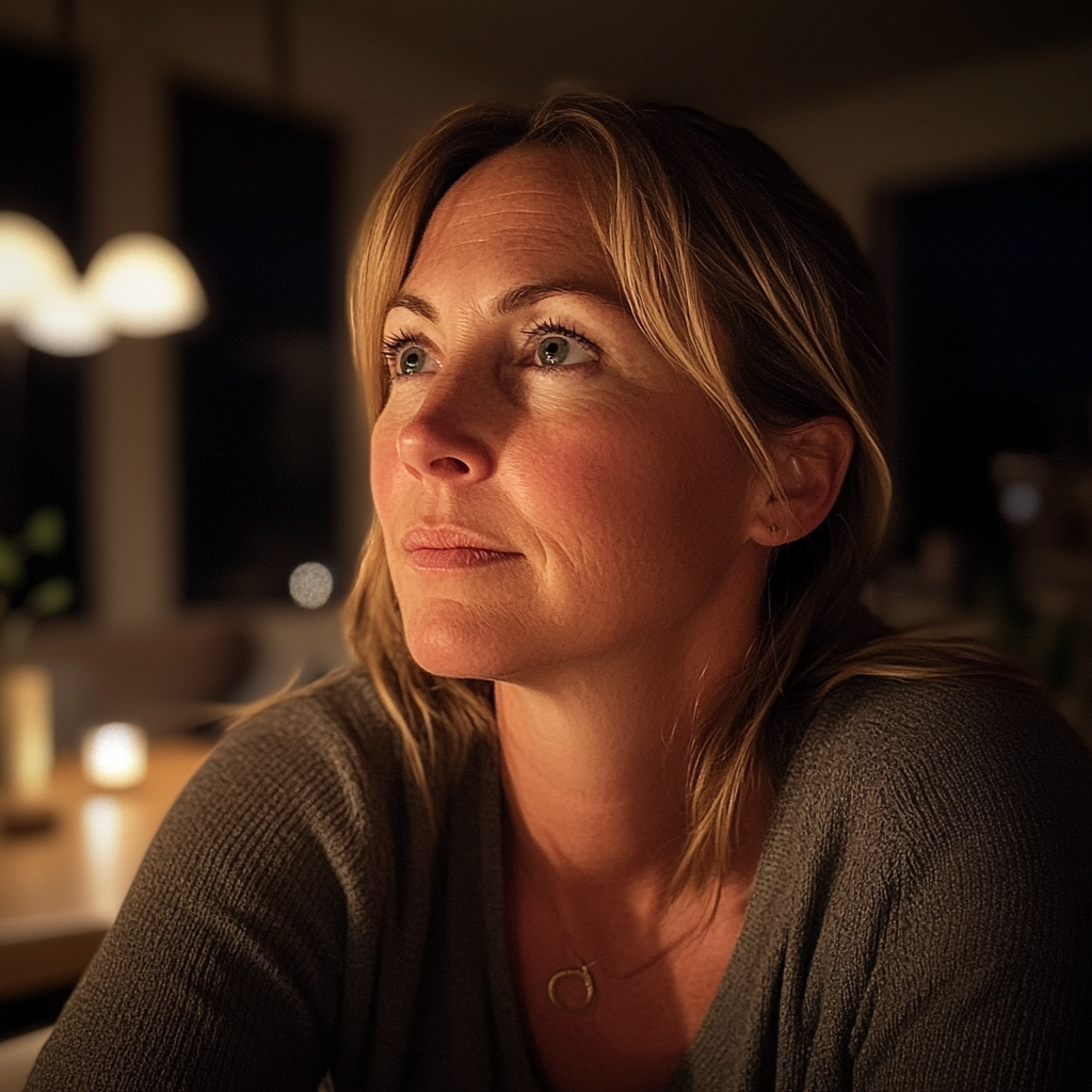 A close up of a woman lost in thought | Source: Midjourney