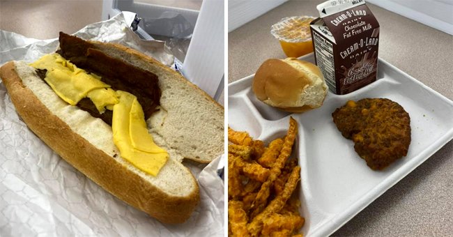 Mother shares photos of the "disgusting" food her kids are served in the school's cafeteria | Facebook/darcellms