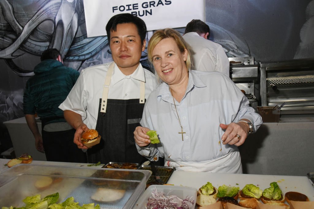 Chef Taku Sekine and Chef Helene Darroze attend the Fooding: - Les Libres Echanges at L'Aerosol on April 12, 2018 in Paris, France | Photo: Getty Images