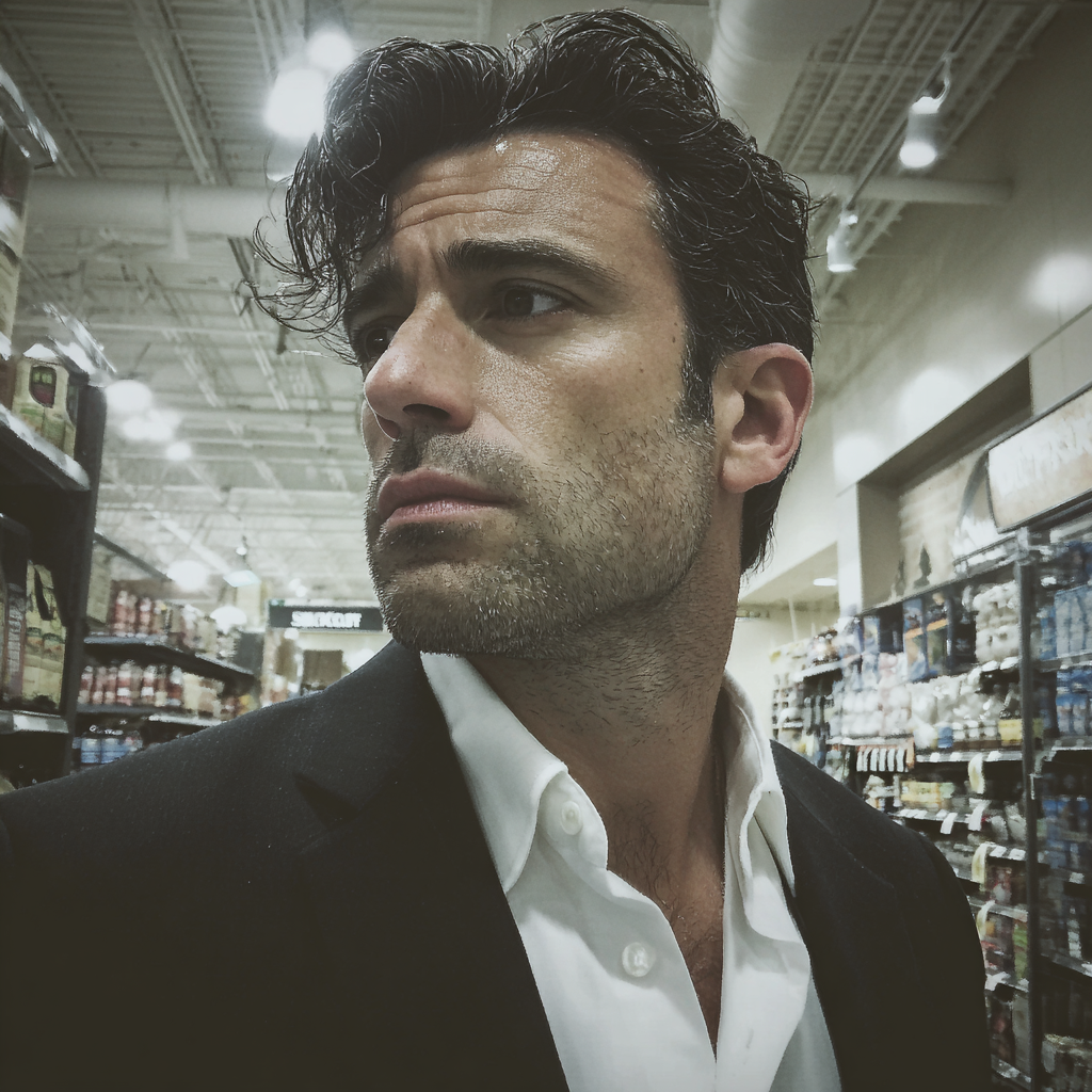 A stern man wearing a suit | Source: Midjourney