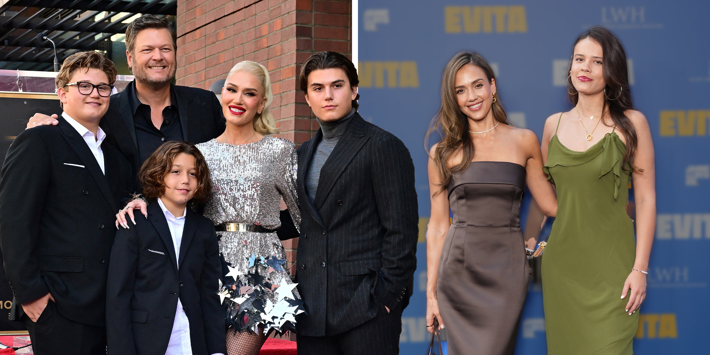 Gwen Stefani and her family | Jessica Alba with her daughter | Source: Getty Images