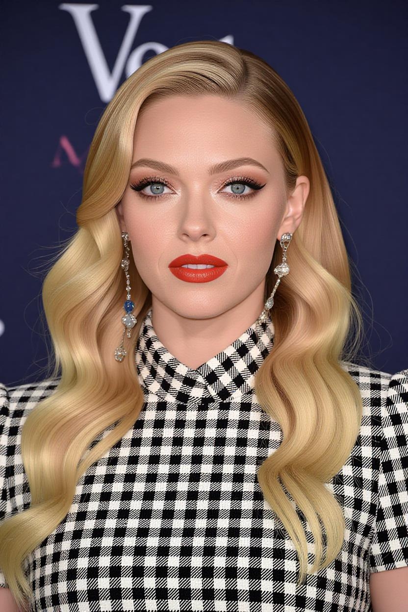 An AI-generated image of Amanda Seyfried with full glam. | Source: Grok