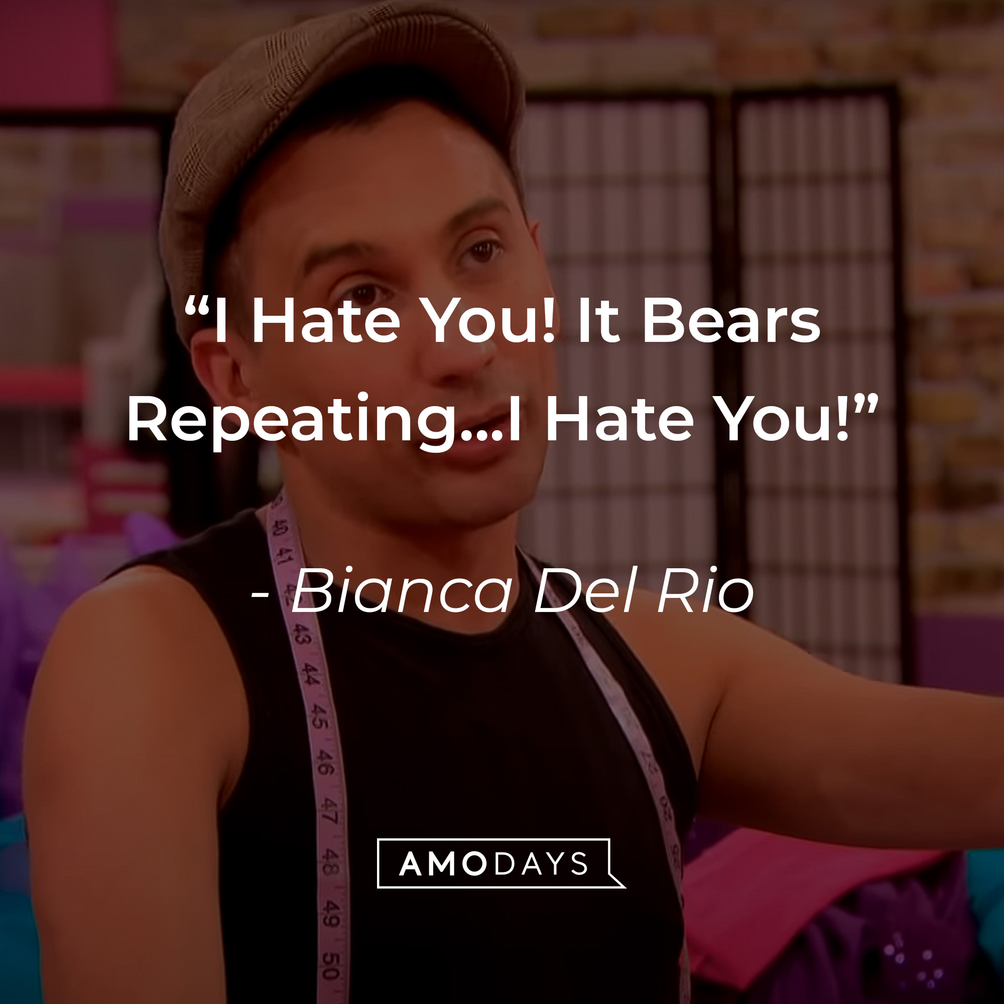 Bianca Del Rio's quote: “I Hate You! It Bears Repeating...I Hate You!” | Source: youtube.com/rupaulsdragrace