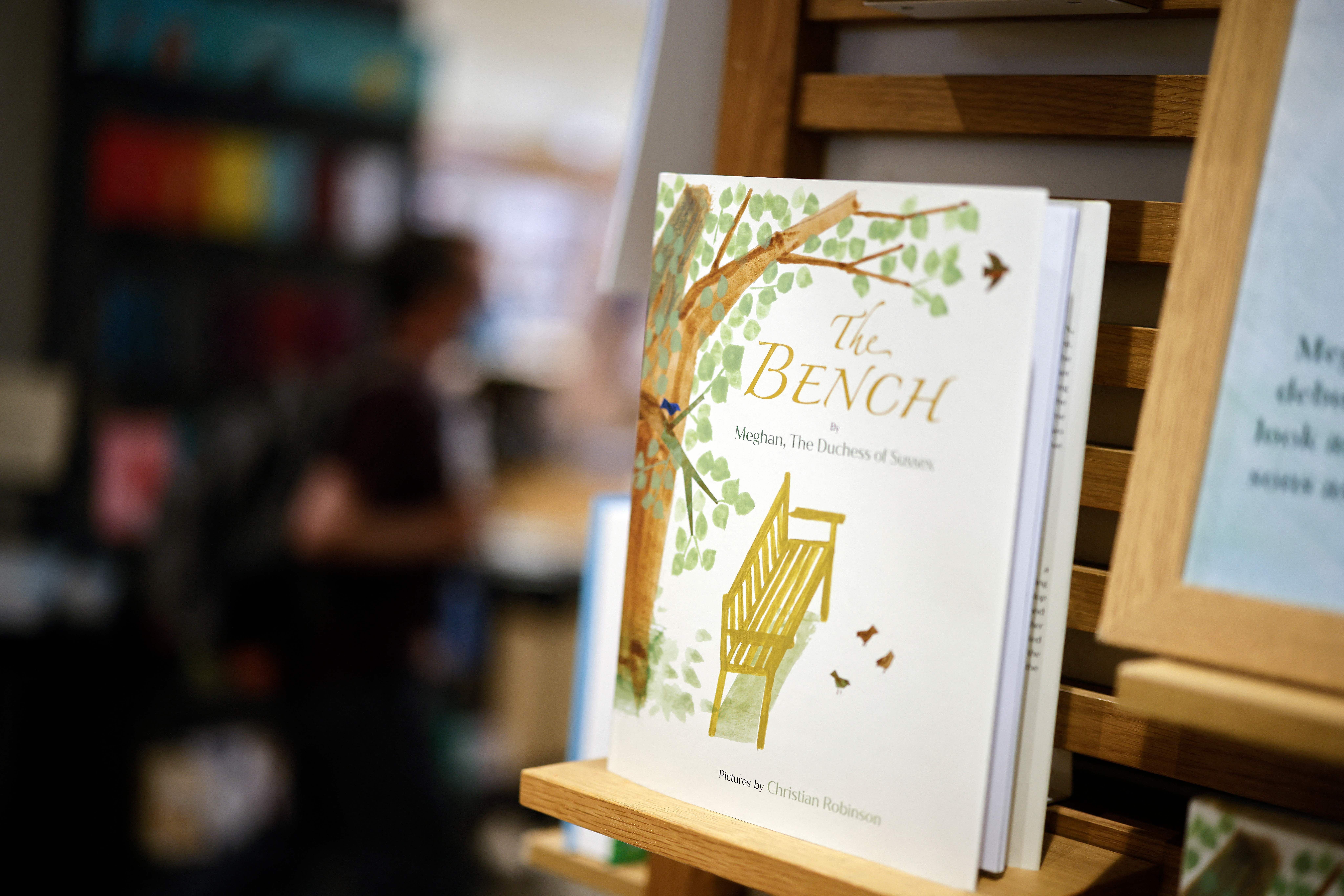 Children's book 'The Bench' by Meghan Markle on display in a bookshop in London on June 8, 2021, following its release | Photo: Getty Images