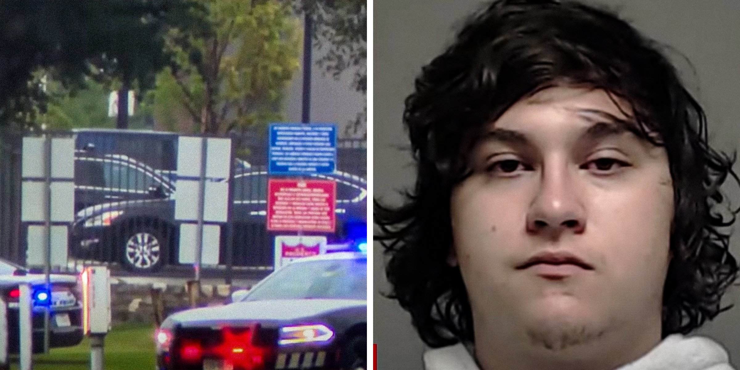Police presence | The ICE facility shooter. | Source: YouTube/CBSDFW