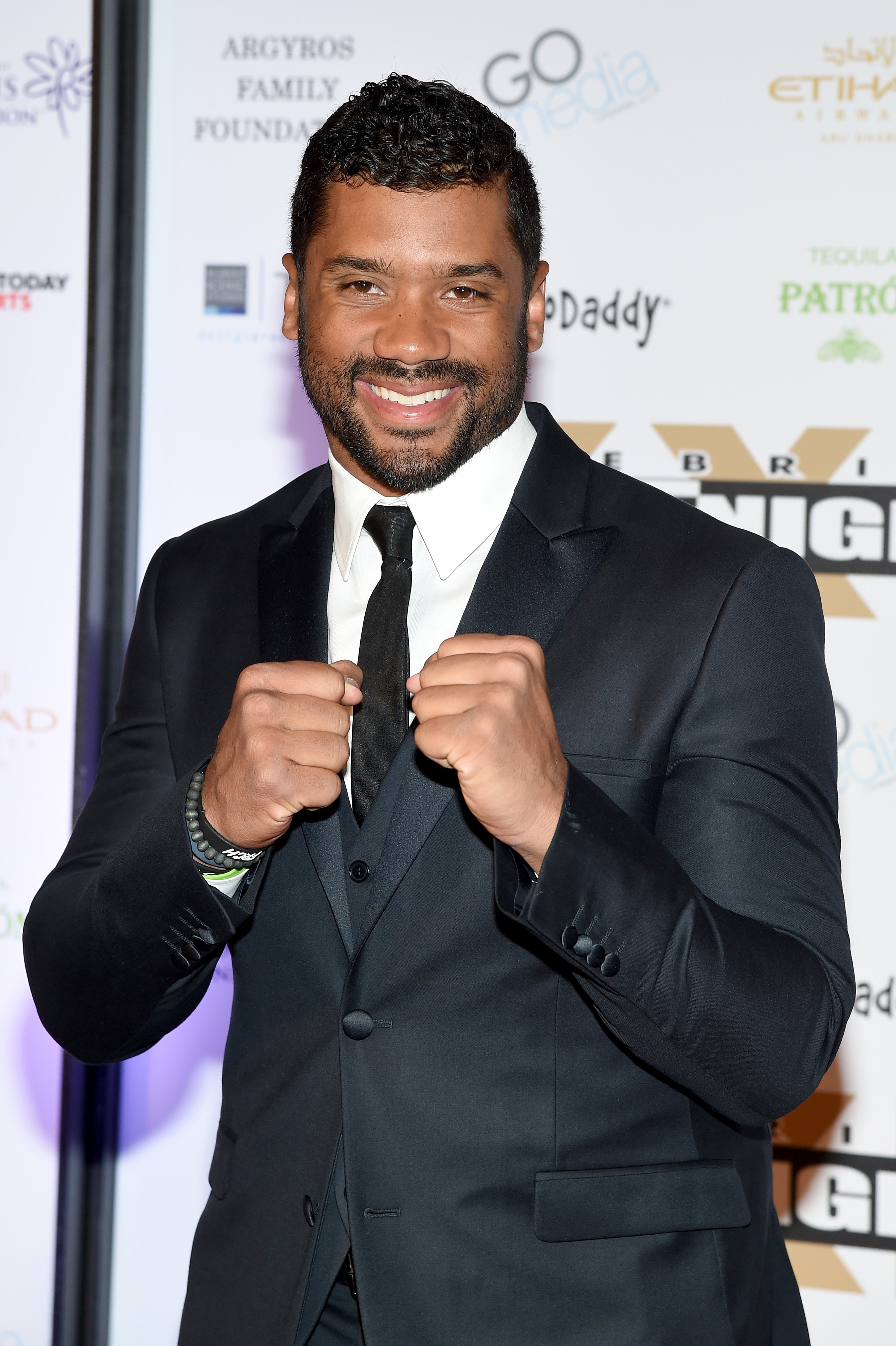  Russell Wilson at Muhammad Ali's Celebrity Fight Night XXI at the JW Marriott Phoenix Desert Ridge Resort & Spa on March 28, 2015 in Phoenix, Arizona.|Source: Getty Images