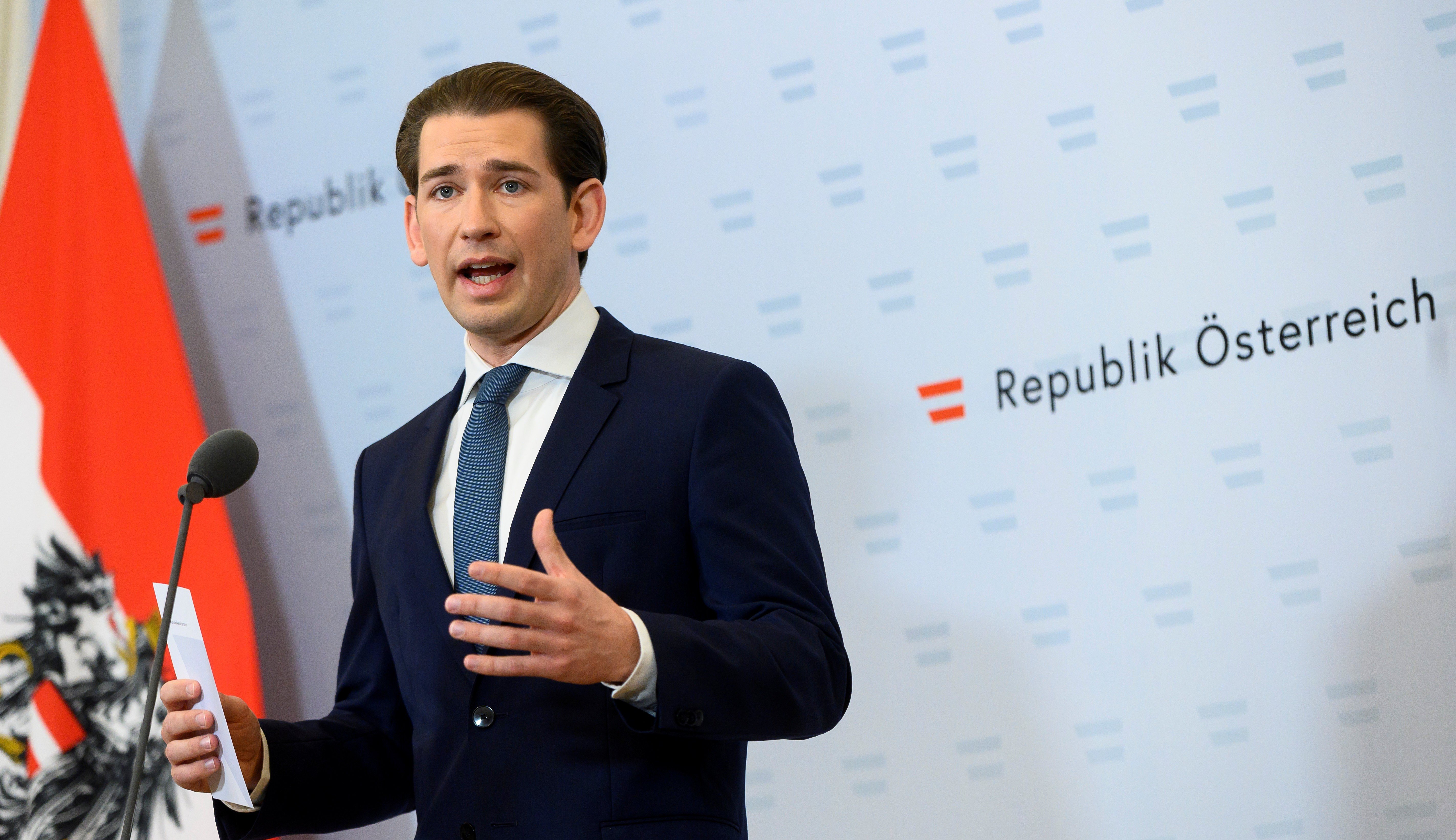 Bundeskanzler Sebastian Kurz (OEVP) nach einem Treffen mit dem Justizminister, dem Minister für europäische Fragen und Staatsanwälte am 10. Februar 2020 im Bundeskanzleramt in Wien, Österreich | Quelle: Getty Images