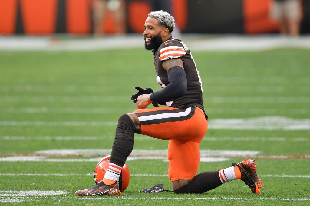 Odell Beckham Jr., #13 of the Cleveland Browns, pauses after making a reception during the second half against the Indianapolis Colts at FirstEnergy Stadium on October 11, 2020. | Photo: Getty Images