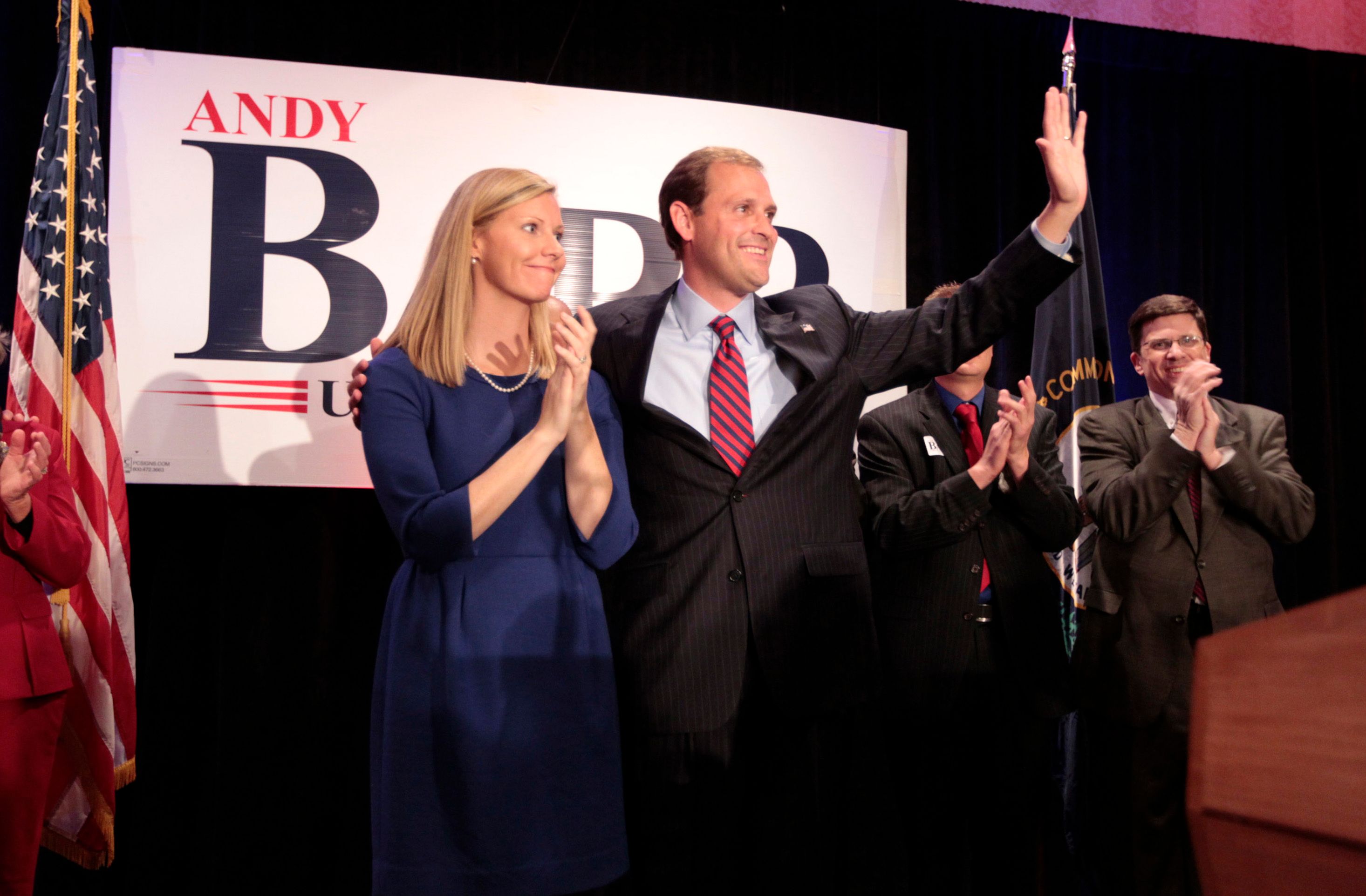 Election Day Republican Andy Barr, with wife Carol Barr| Photo: Getty Images