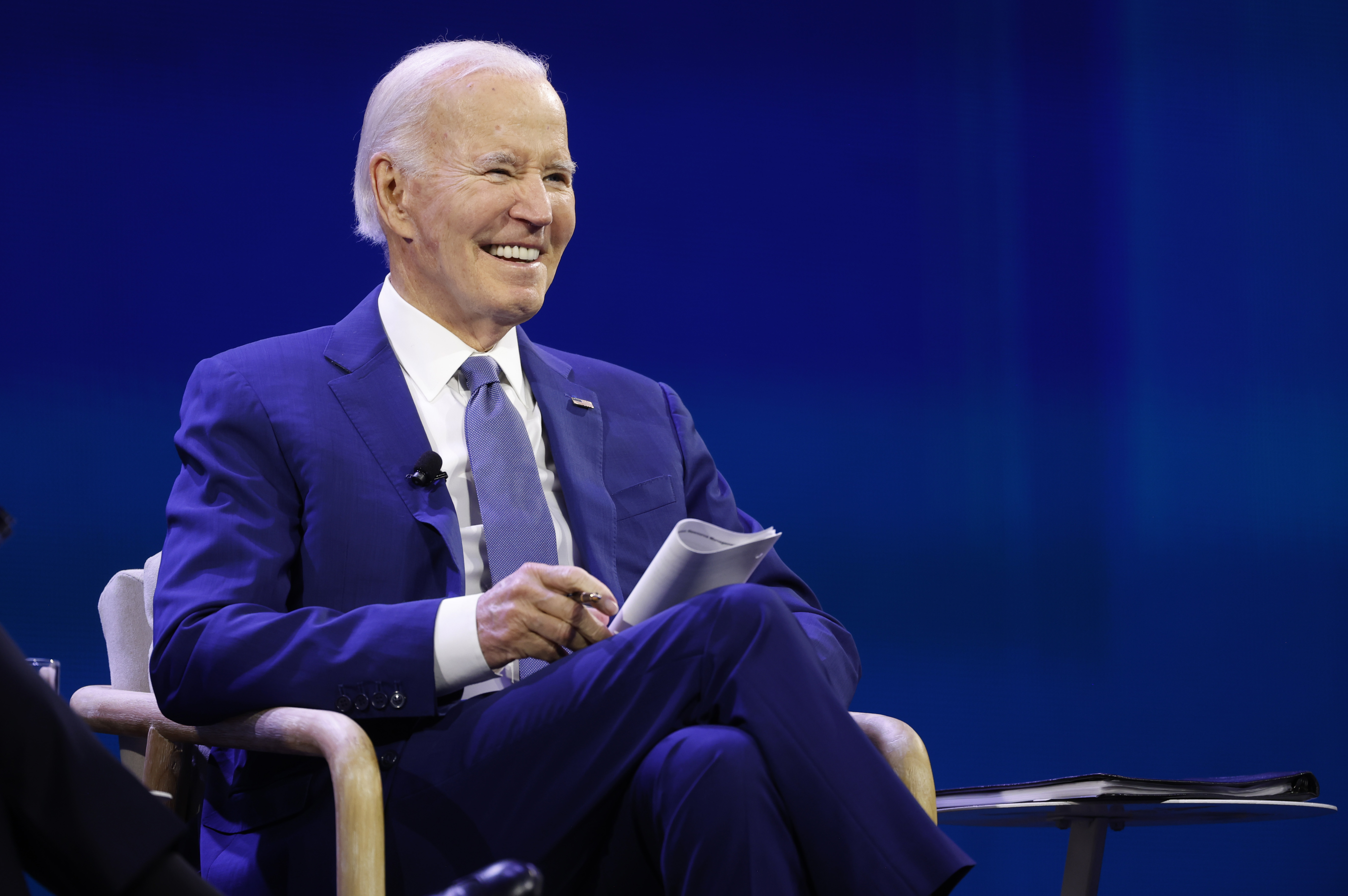 Joe Biden speaks at the Society for Human Resource Management (SHRM) Annual Conference and Expo at the San Diego Convention Center on July 2, 2025 in San Diego, California | Source: Getty Images