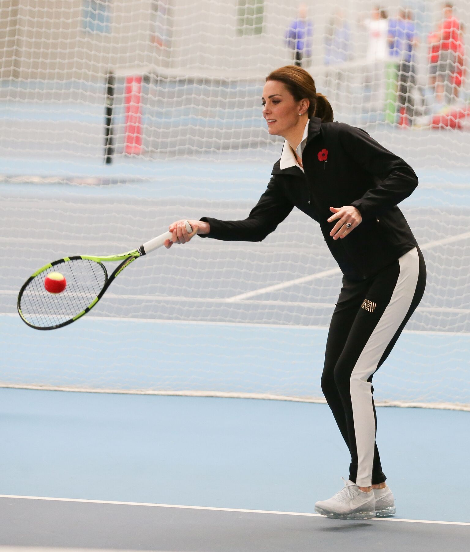 , Duchess of Cambridge plays a Tennis for Kids session at the Lawn Tennis Association | Getty Images