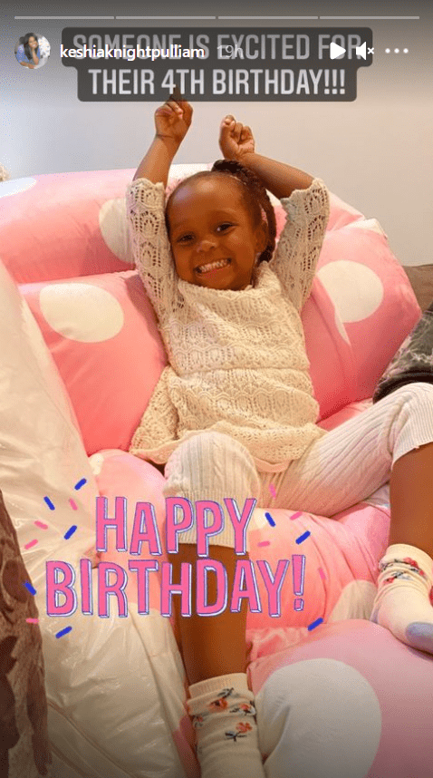 A picture of Ella Grace, daughter of actress Keshia Knight Pulliam, looking excited for her birthday. | Photo: Instagram/keshiaknightpulliam