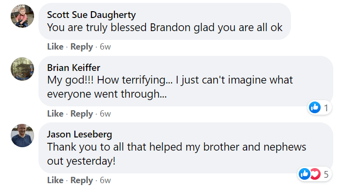 Screenshot of comments from Brandon Leseberg's post. | Photo: Facebook/brandon.leseberg