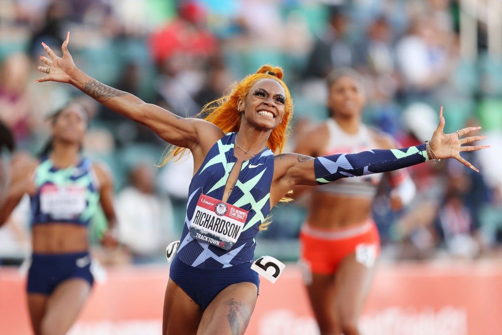 Sha'Carri Richardson's Blue Hair Causes Controversy at Olympic Trials - wide 7