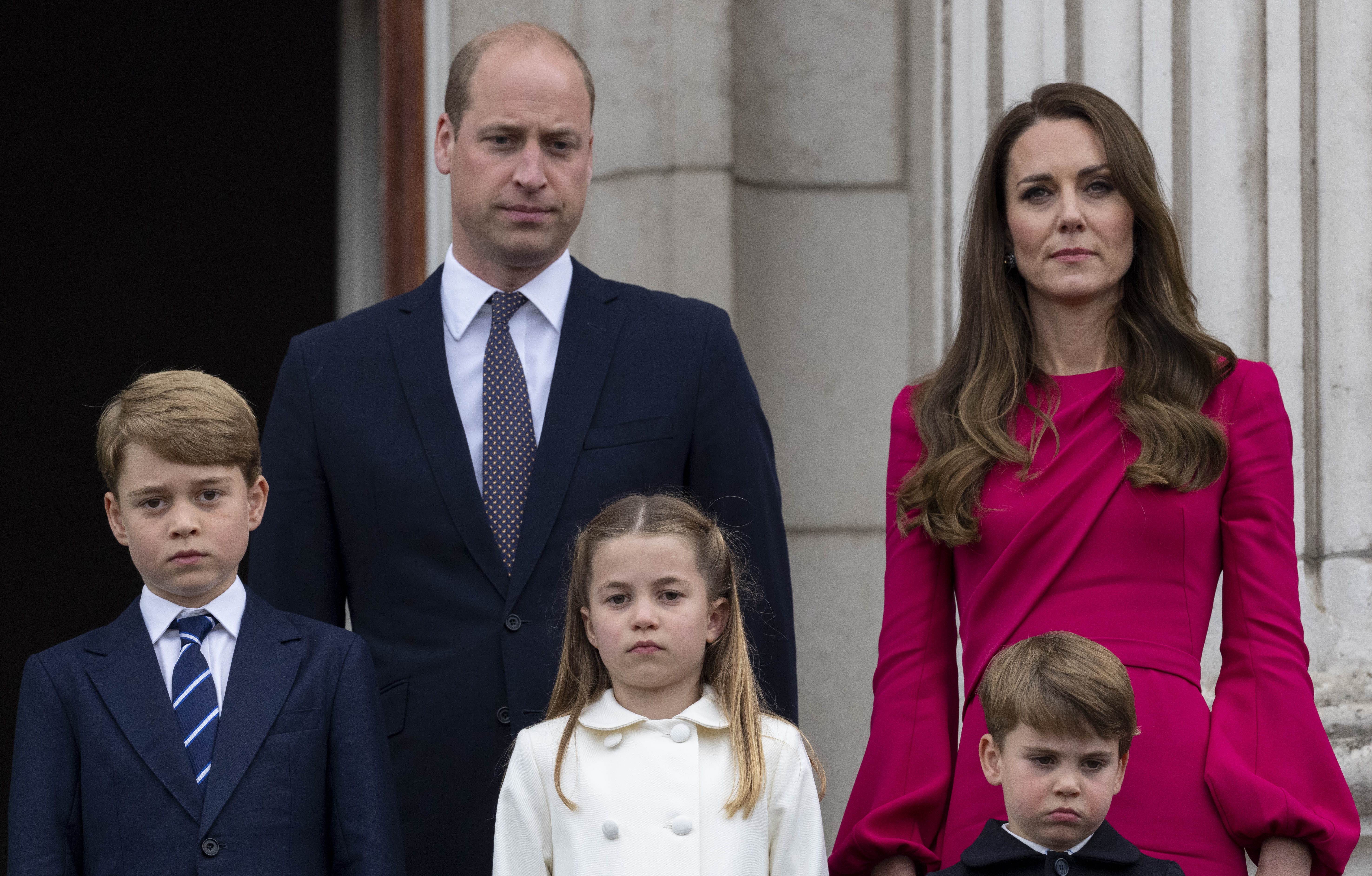 Prince William and Kate Middleton with their children Prince George, Princess Charlotte and Prince Louis in London 2022. | Source: Getty Images 