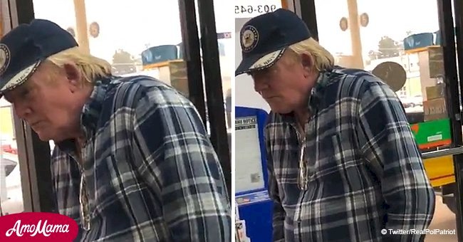 President Trump’s doppelganger caught on camera at a gas station is setting the internet on fire