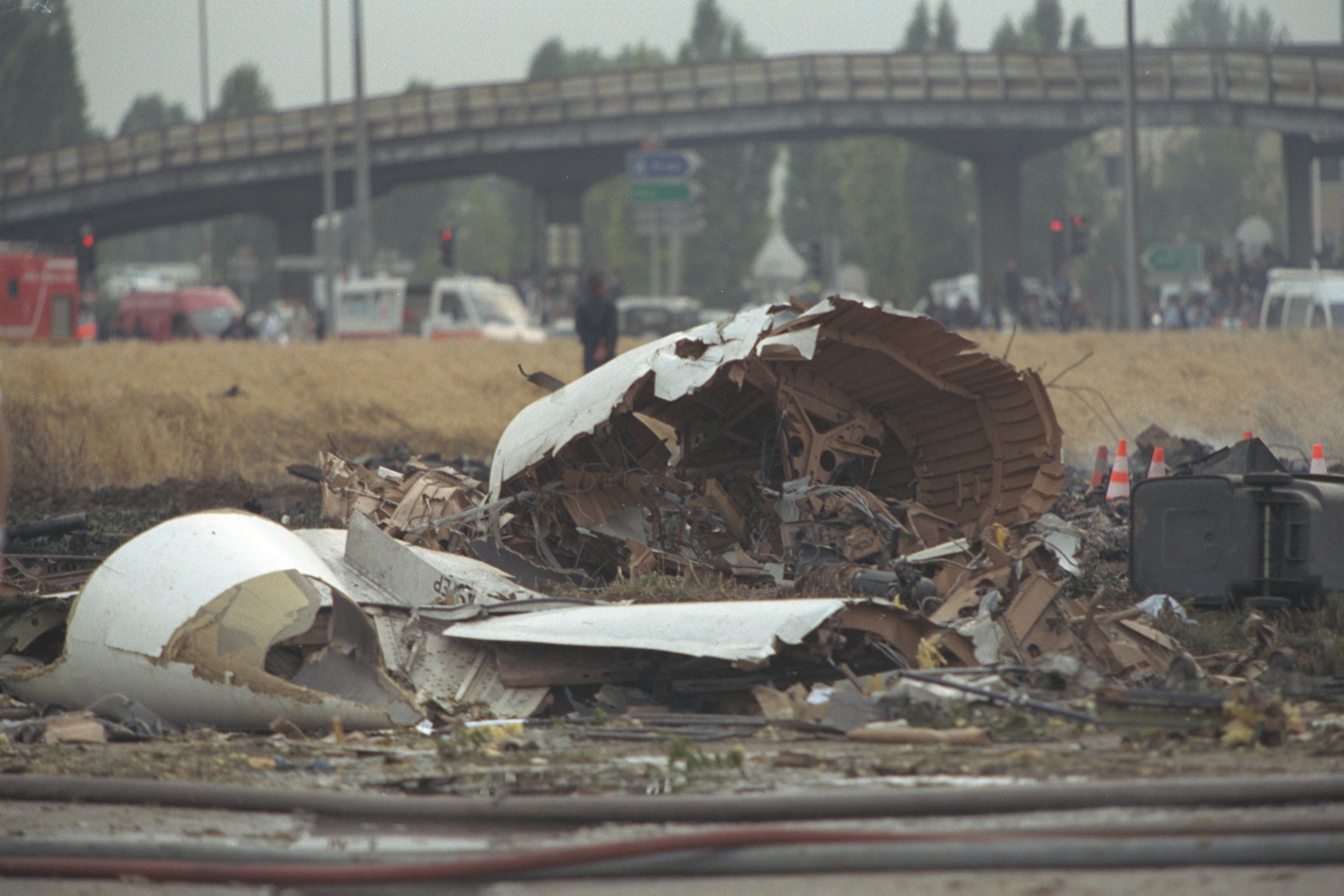 Wreckage from the Air France Concorde that crashed on July 25, 2000 just north of Paris | Source: Getty Images