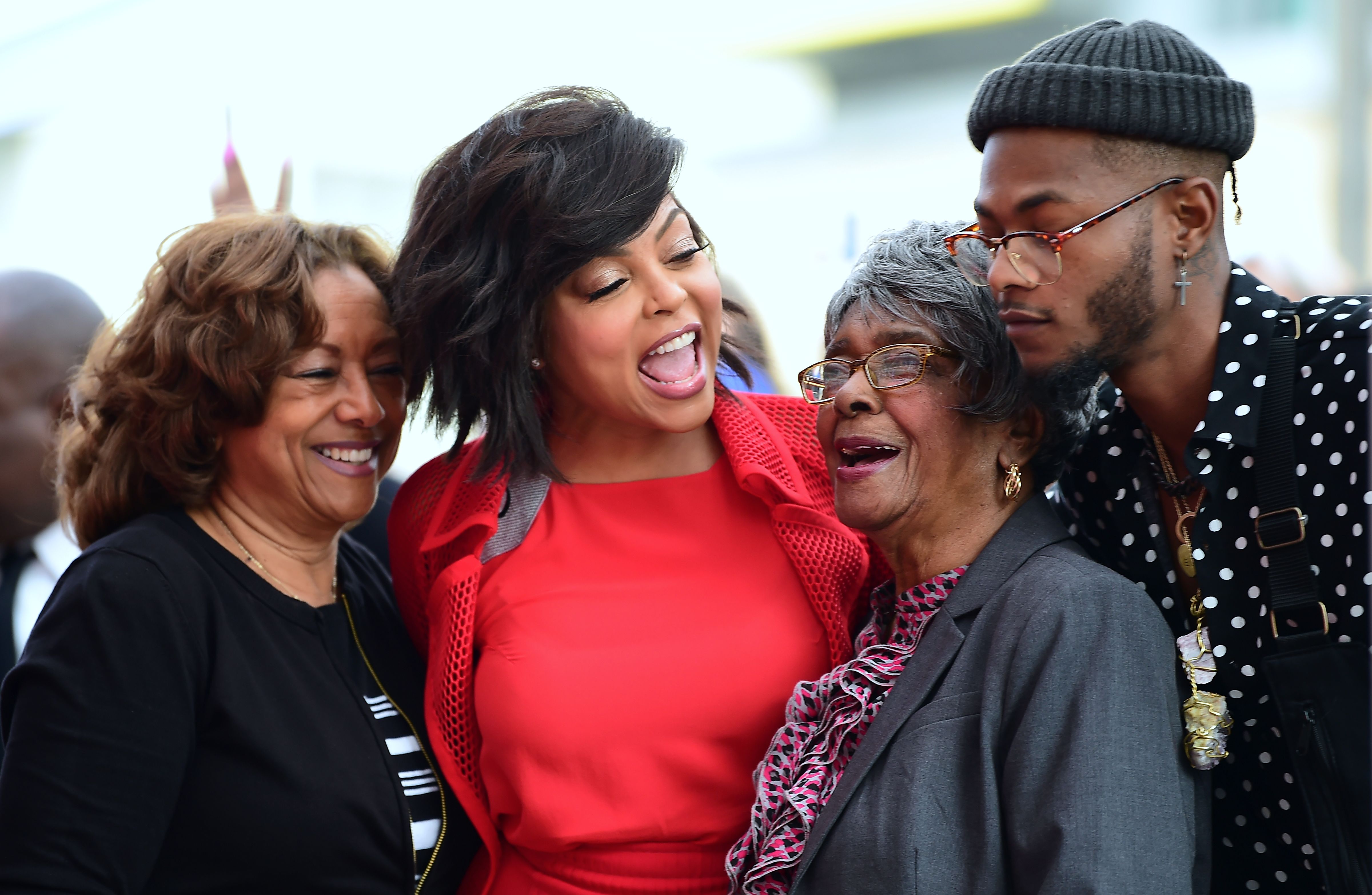 Taraji P. Henson poses with her mother, grandmother and son during Henson's Hollywood Walk of Fame Star ceremony on January 28, 2019, in Hollywood, California | Source: Getty Images