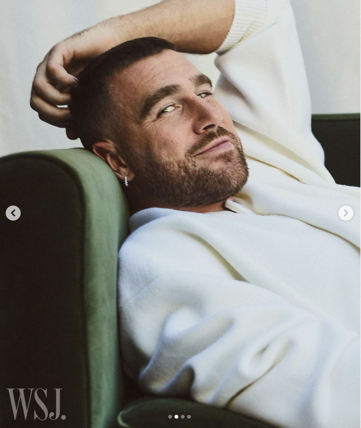 Travis Kelce in a photo for his cover story for the Wall Street Journal, shared on his social media in December 2023 | Source: Instagram/killatrav
