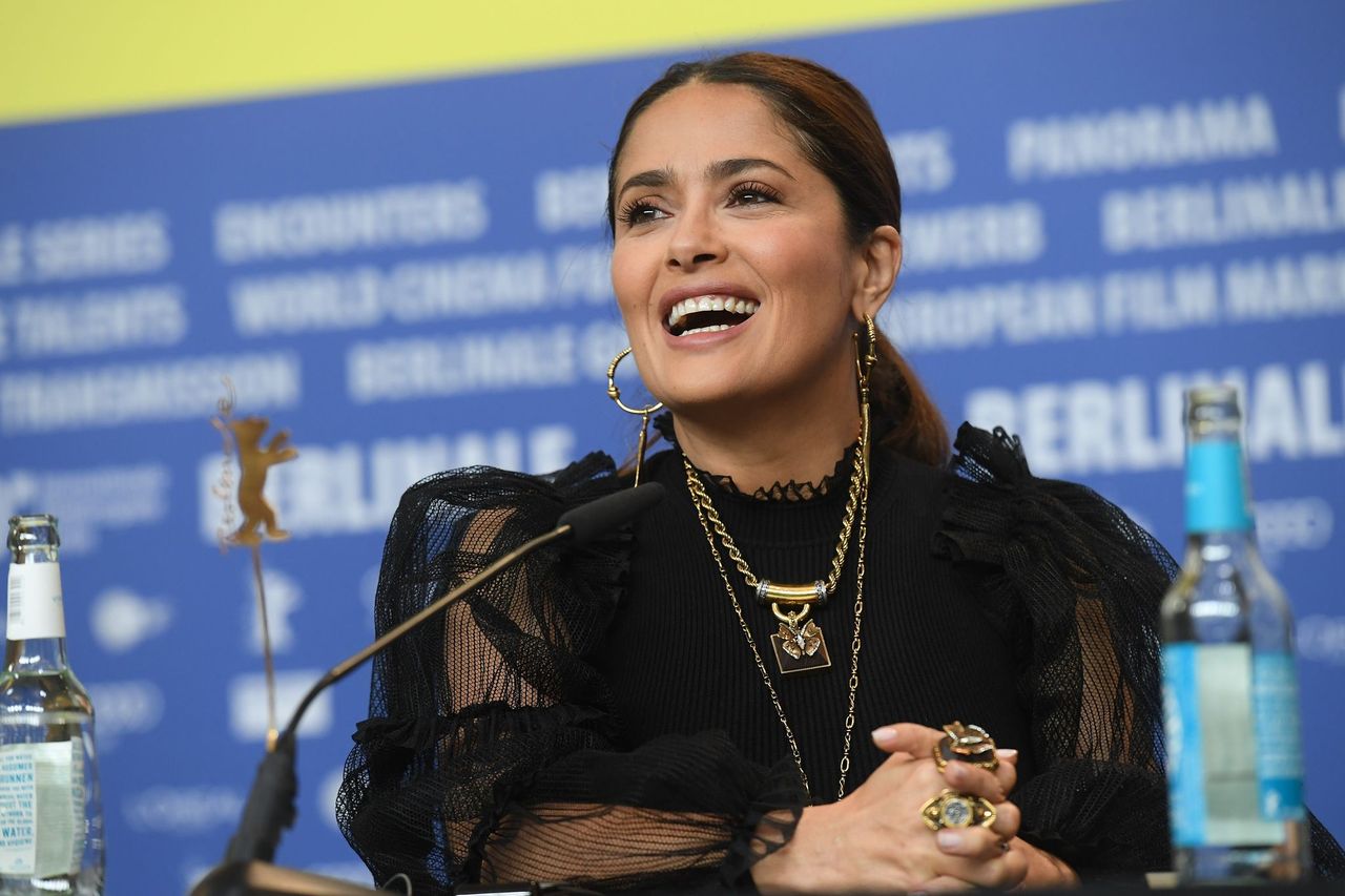 Salma Hayek during the "The Roads Not Taken" press conference during the 70th Berlinale International Film Festival Berlin at Grand Hyatt Hotel on February 26, 2020 in Berlin, Germany. | Source: Getty Images