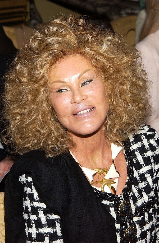 Socialite Jocelyne Wildenstein arrives for the Dennis Basso fashion show May 20, 2002 in New York City. | Source: Getty Images