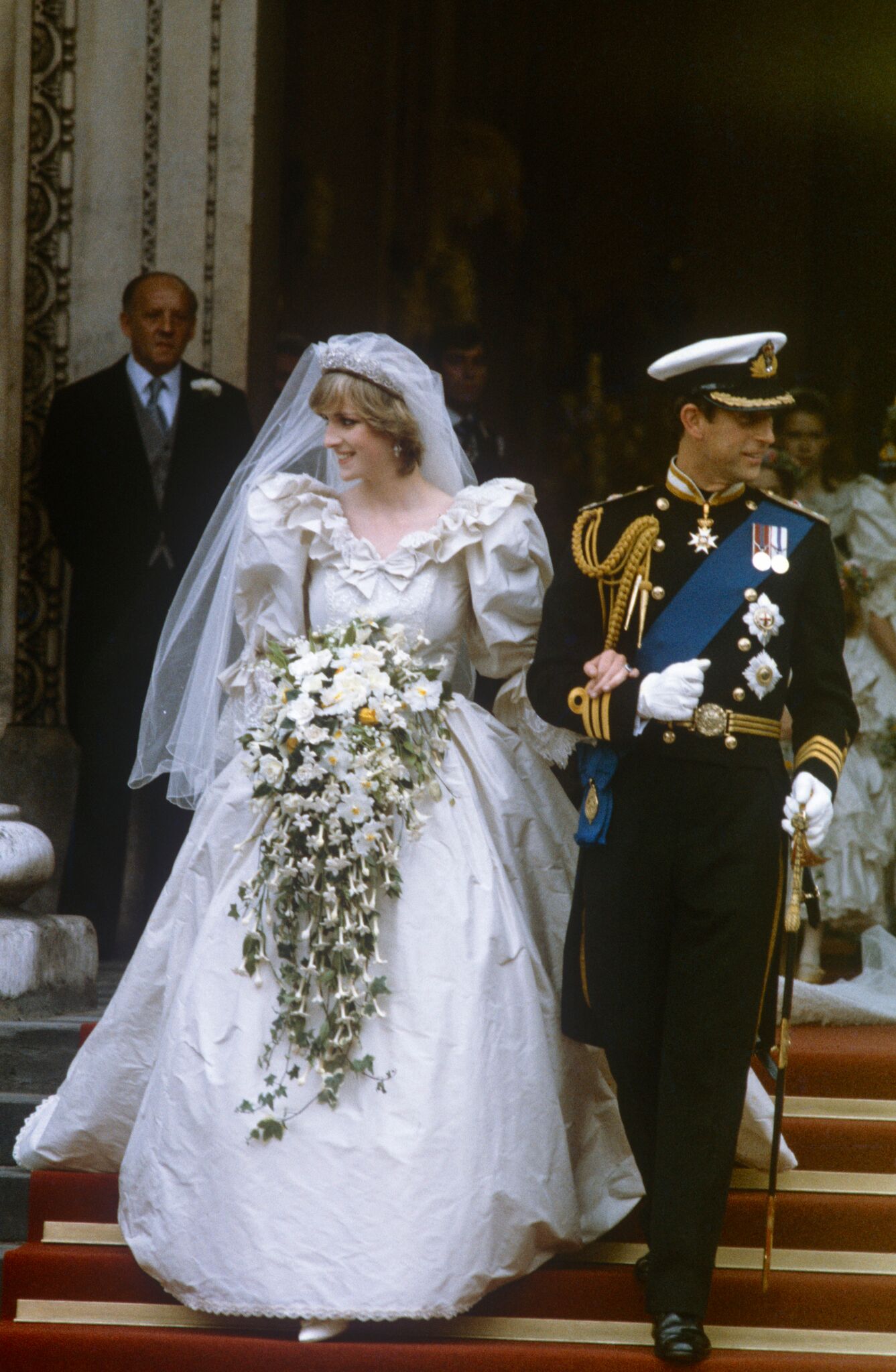 Princess Diana and Prince Charles leaving the church on their wedding day | Getty Images