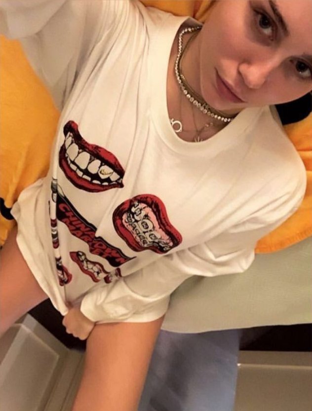 Miley Cyrus' selfie on Instagram Stories after the Rams lost. Image credit: Instagram/MileyCyrus