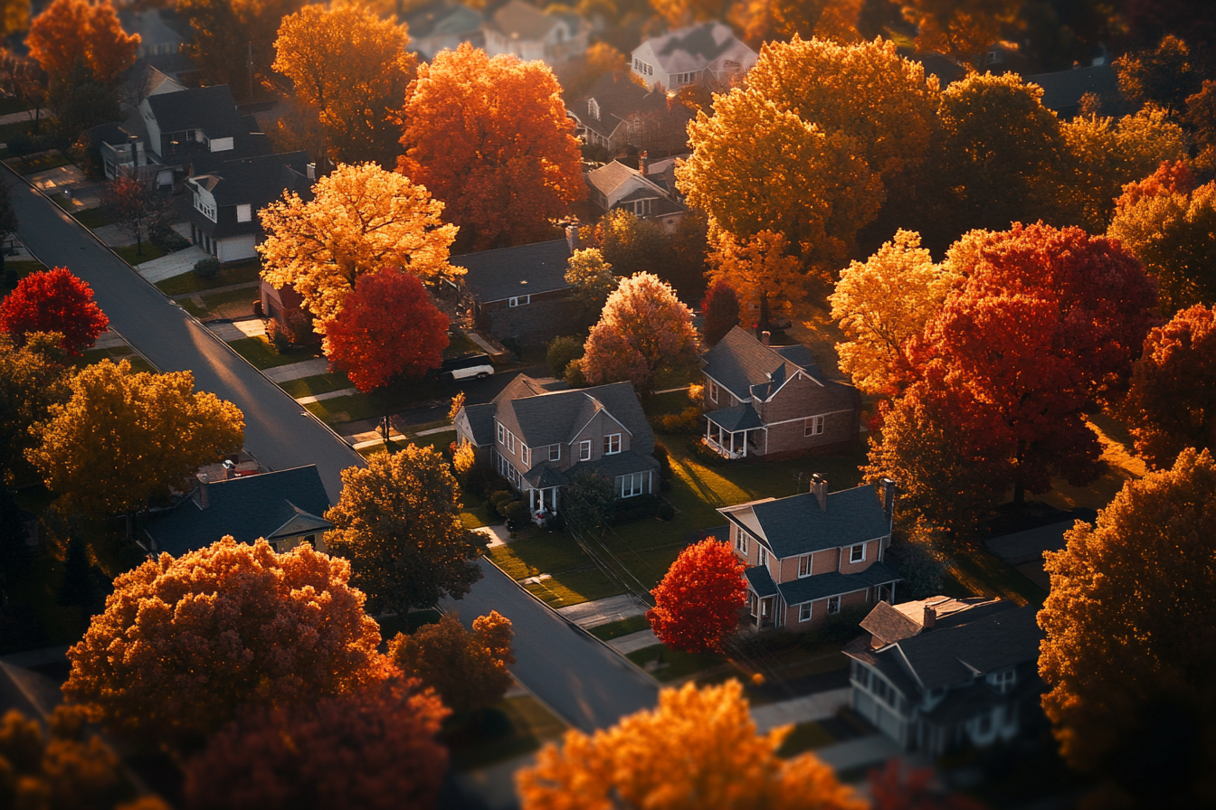 Aerial view of a picturesque neighborhood | Source: Midjourney