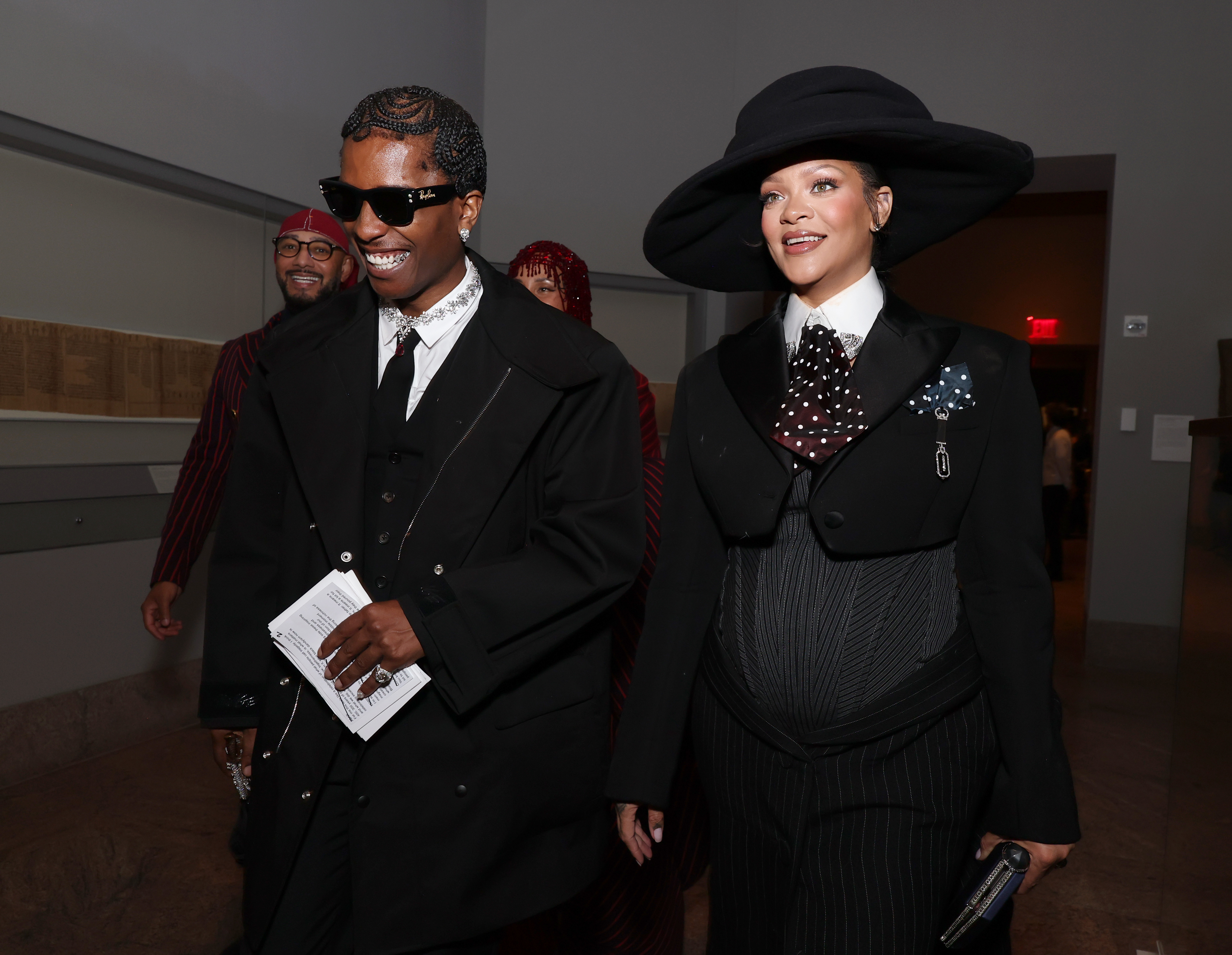 A$AP Rocky and Rihanna pictured at the Met Gala Celebrating "Superfine: Tailoring Black Style" on May 5, 2025, in New York City. | Source: Getty Images