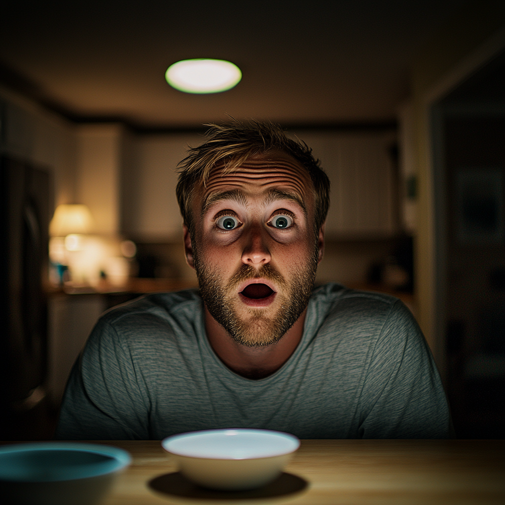 An extremely shocked man | Source: Midjourney