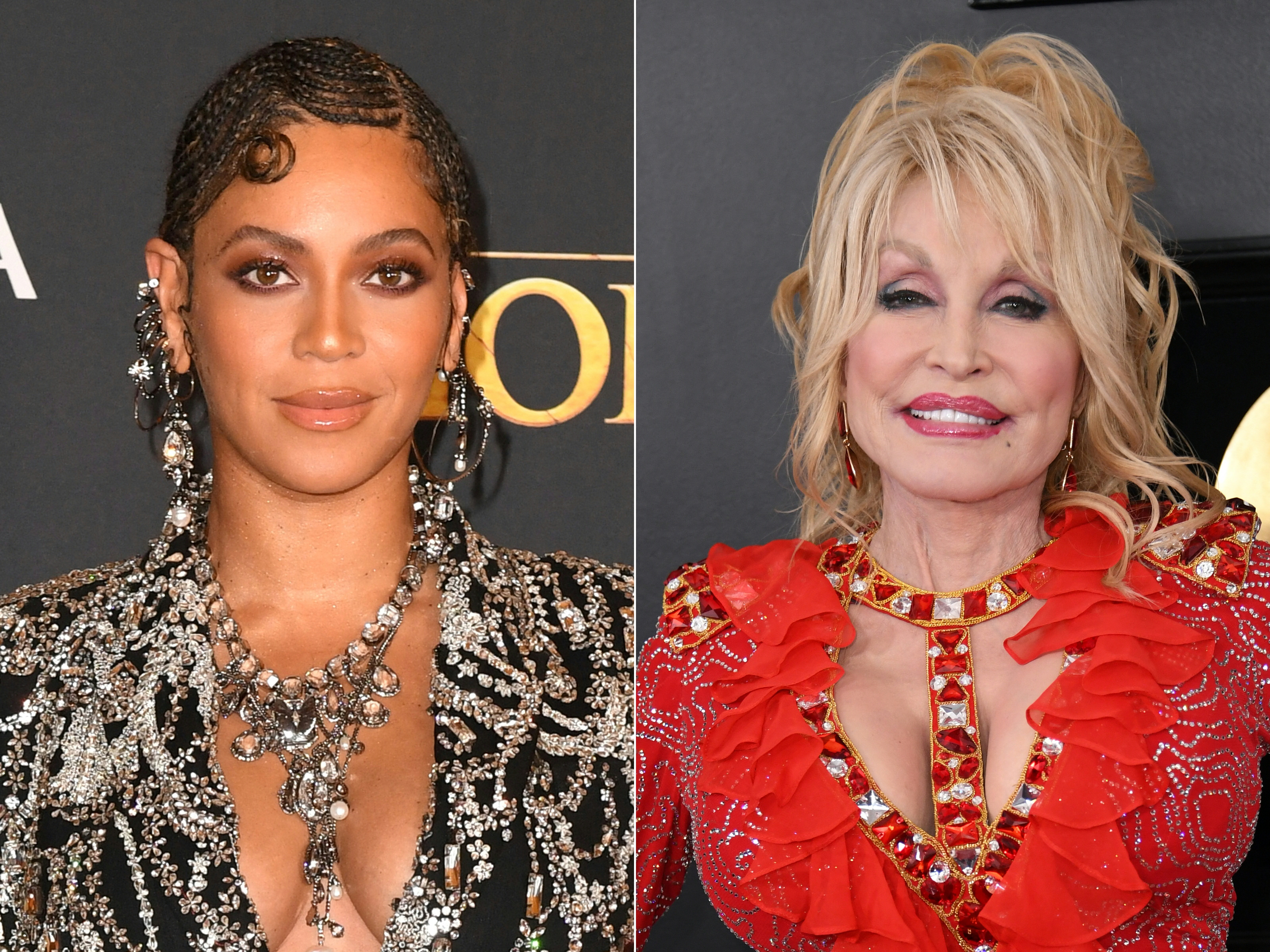 A side-by-side photo of Beyoncé and Dolly Parton published on March 28, 2024. | Source: Getty Images