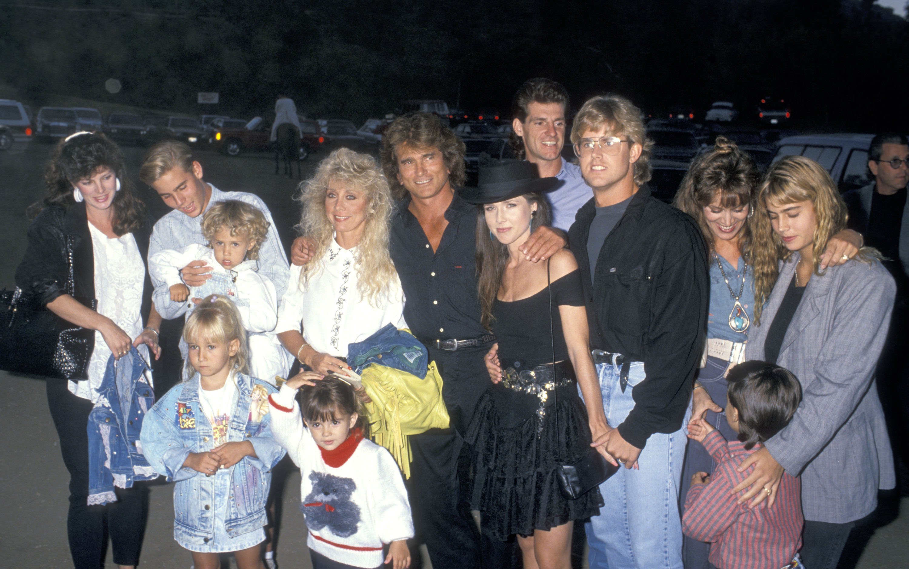 Michael Landon, Cindy Landon and his kids attend Third Annual Moonlight Roundup Benefiting Free Arts for Abused Children on July 29, 1989 | Photo: GettyImages