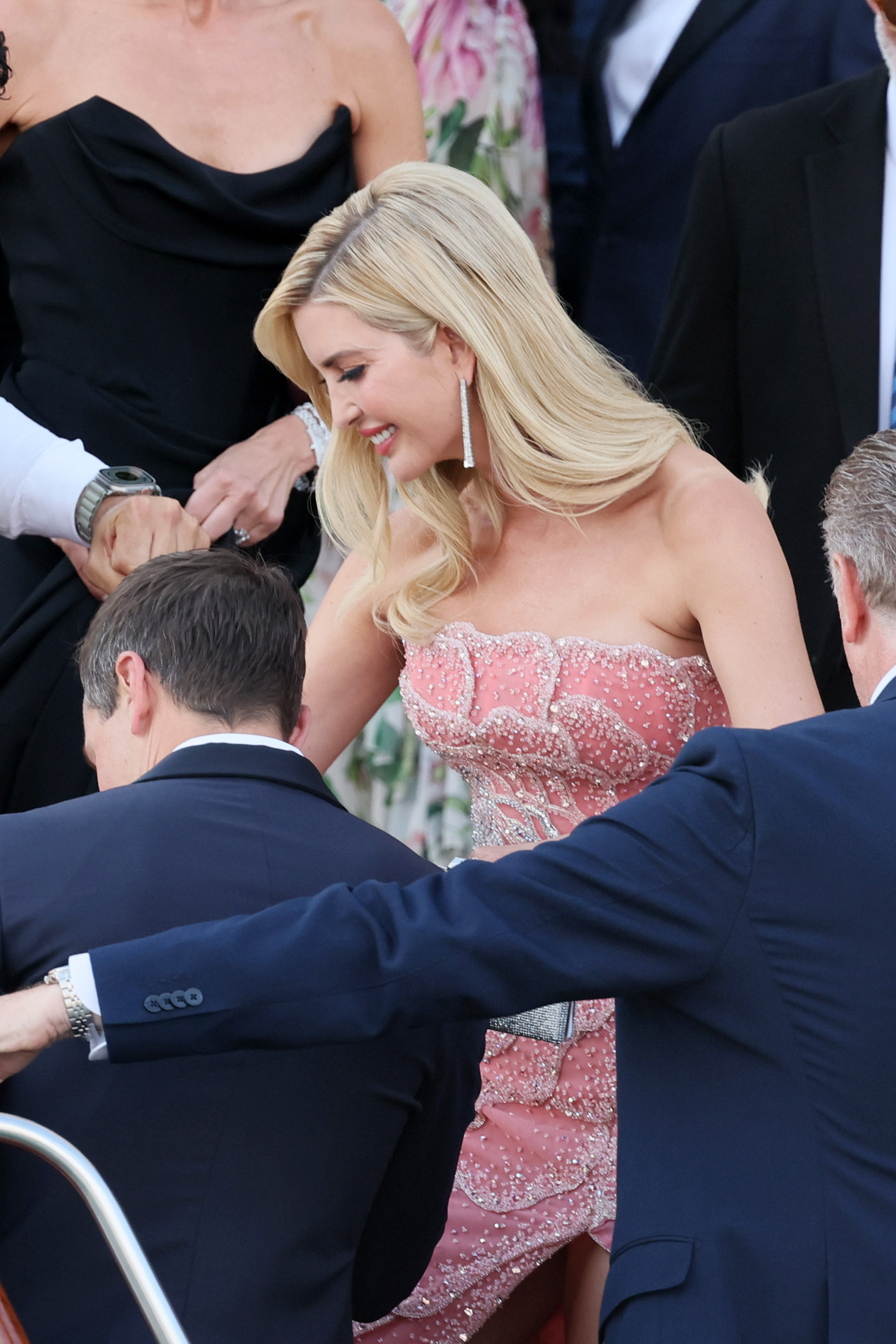 Ivanka Trump leaving the St. Regis Hotel on the wedding day of Jeff Bezos and Lauren Sánchez in Venice, Italy, on June 27, 2025. | Source: Getty Images