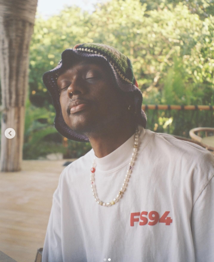 Niko McKnight has his eyes closed and head slightly tilted back, from a post dated July 9, 2024. | Source: Instagram/fiftyclicks