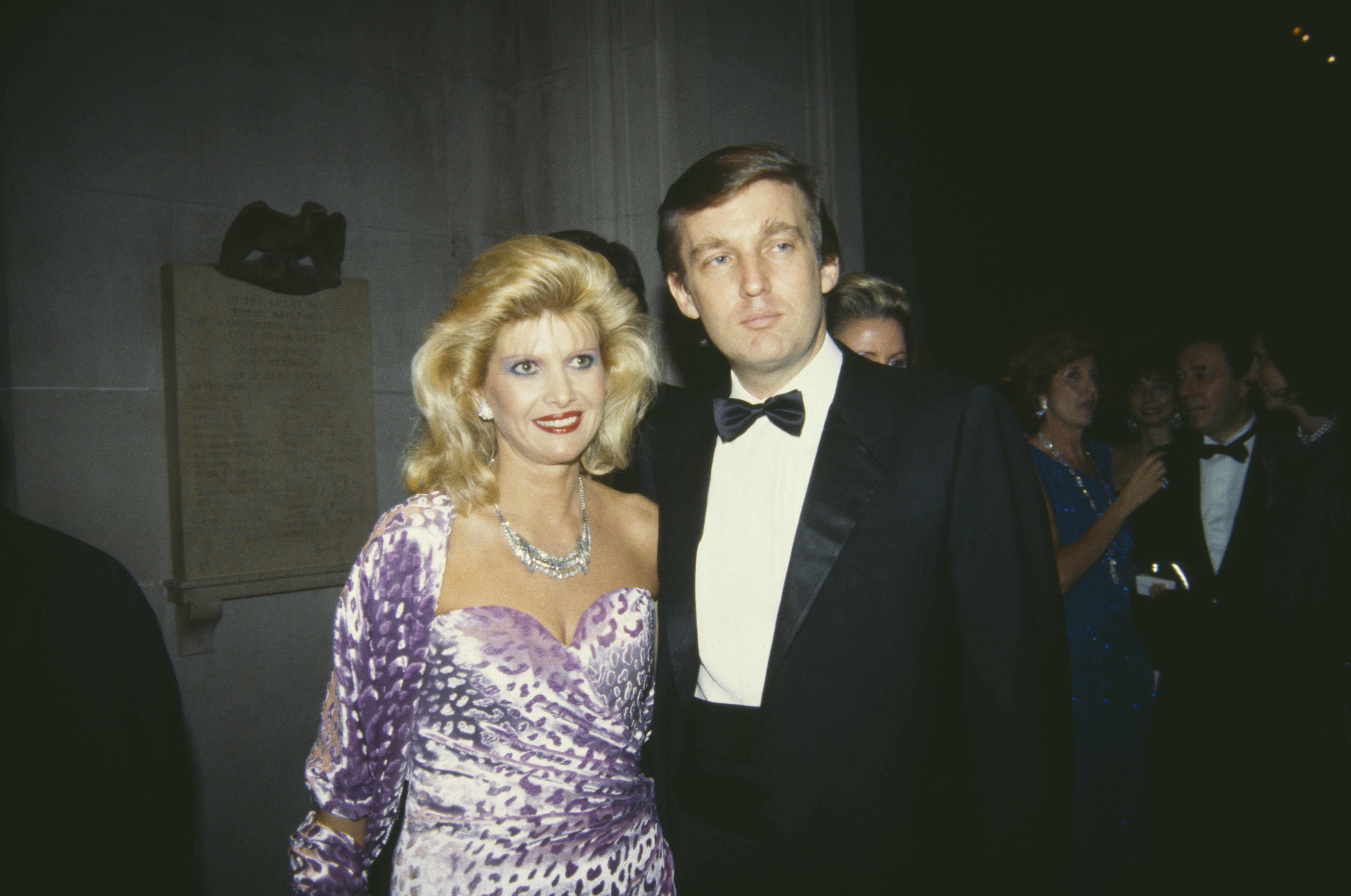 American real estate magnate Donald Trump with his first wife, Ivana (née Zelnickova) at the Costume Institute Gala, held at the Metropolitan Museum of Art in New York, December 9, 1985 |  Source: Getty Images