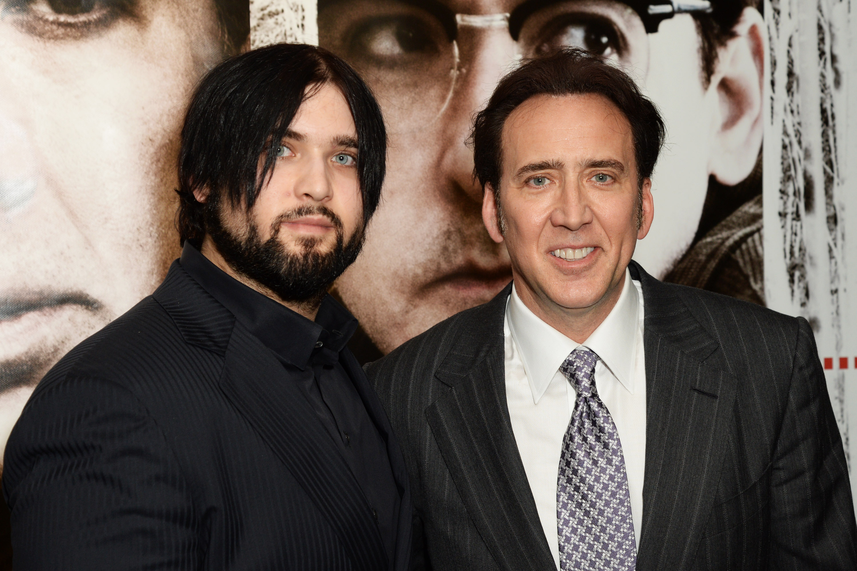 Weston Cage and Nicolas Cage attend the UK premiere of "The Frozen Ground" in London, England, on July 17, 2013. | Source: Getty Images