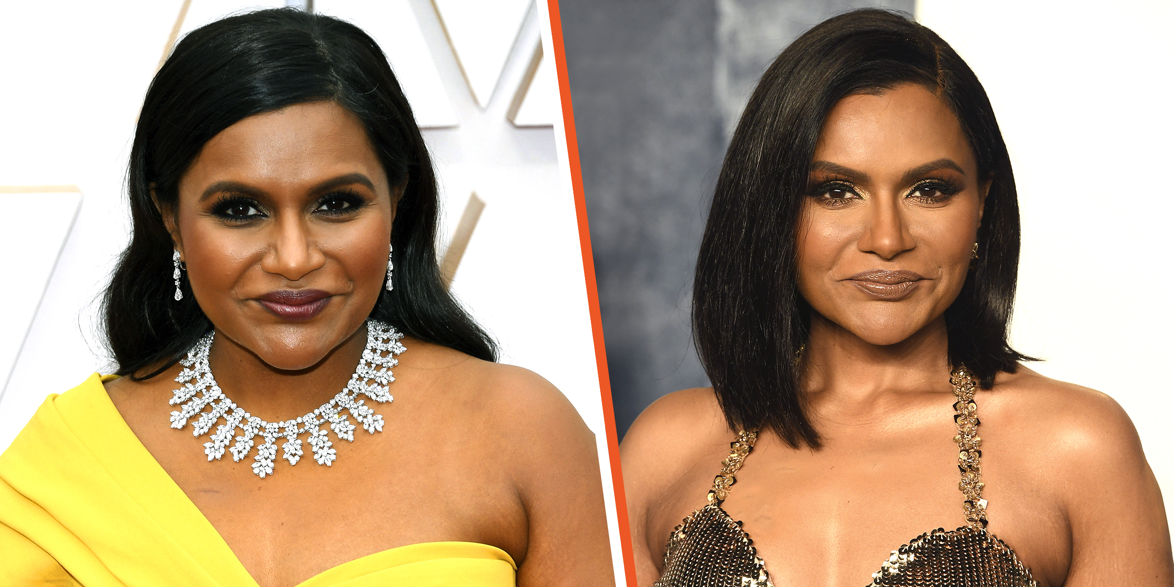 Mindy Kaling in 2020. | Mindy Kaling in 2023 | Source: Getty Images