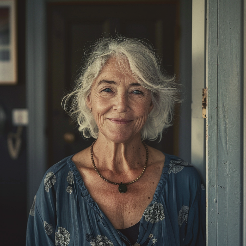 A smiling senior woman | Source: Midjourney