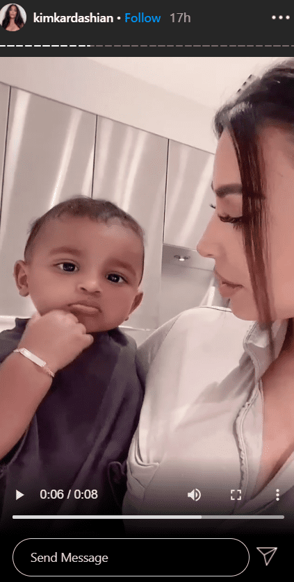 Kim Kardashian carrying her son, Psalm West in a video posted on her Instagram Story. | Photo: Instagram.com/kimkardashian