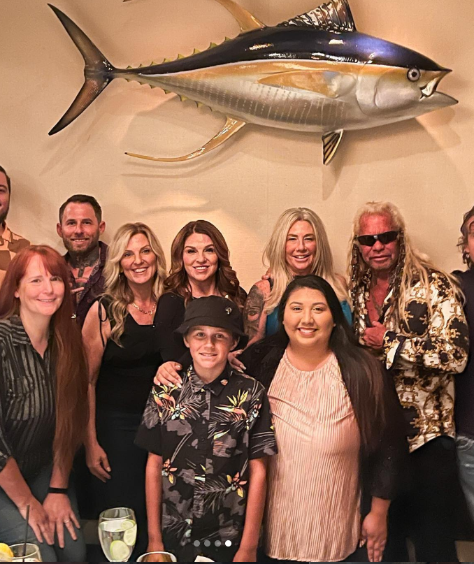 Gregory Zecca and his son Anthony alongwith Duane Chapman take photo with friends and family, from a post dated June 21, 2023. | Source: Instagram/franciedogchapman