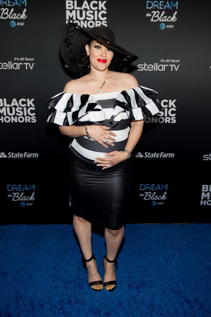 Keke Wyatt flaunting her baby bump at the Black Music Honors | Source: Getty Images