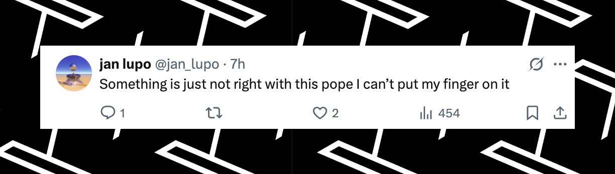 A netizen's comment on Pope Leo XIV's choice of headwear in Vatican City, posted on June 11, 2025 | Source: x/jan_lupo