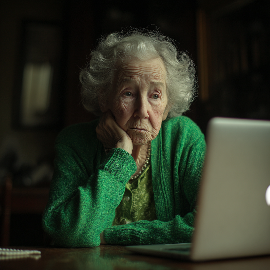 An old woman using a laptop | Source: Midjourney