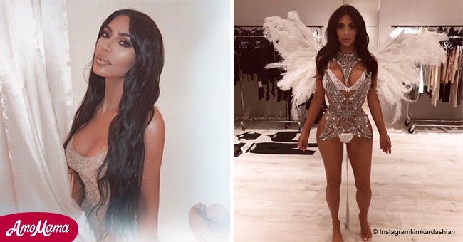 Kim Kardashian left little to the imagination with throwback photo of flashing Halloween costume