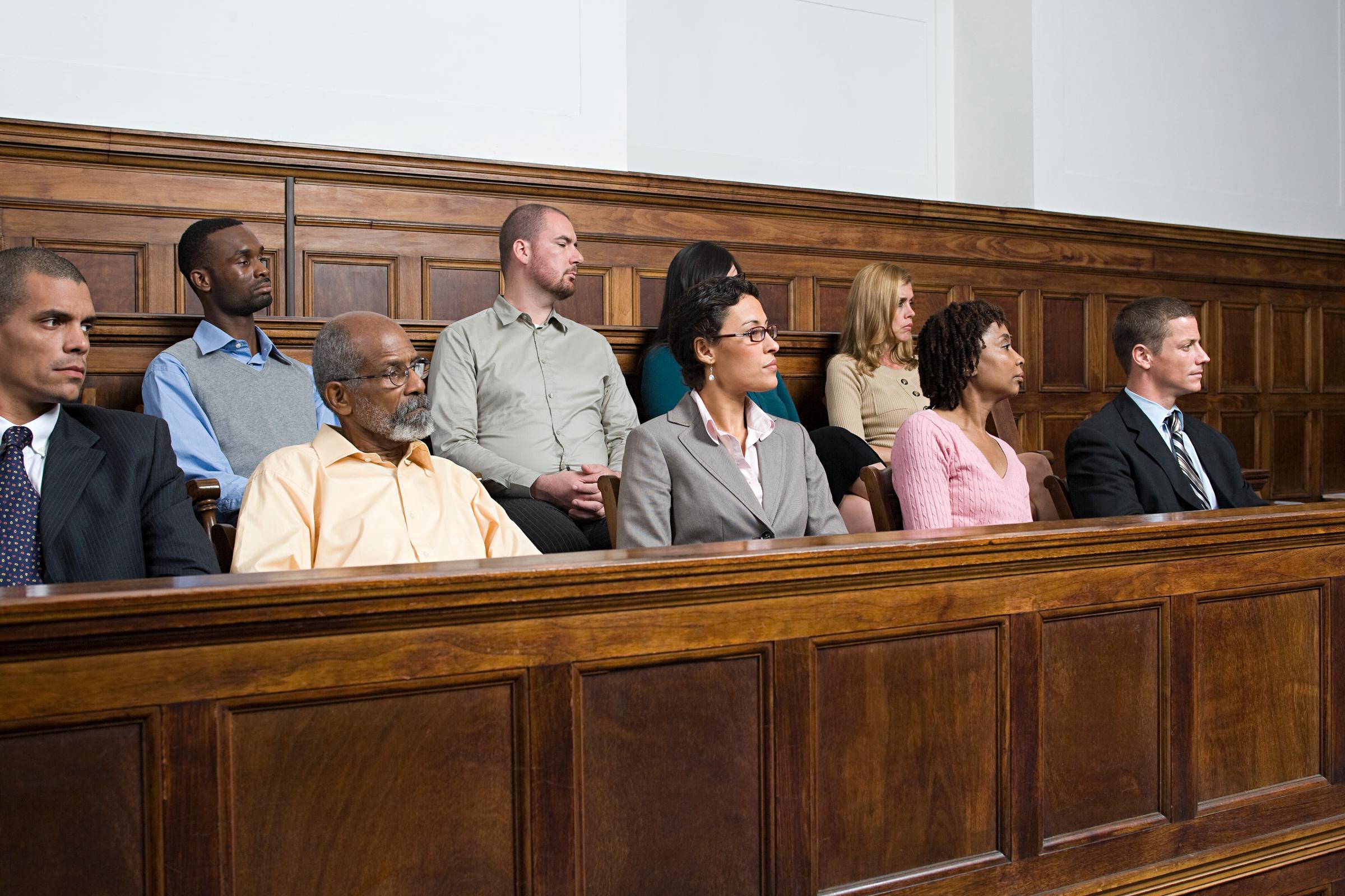 Jurors sitting in the jury box | Source: Getty Images