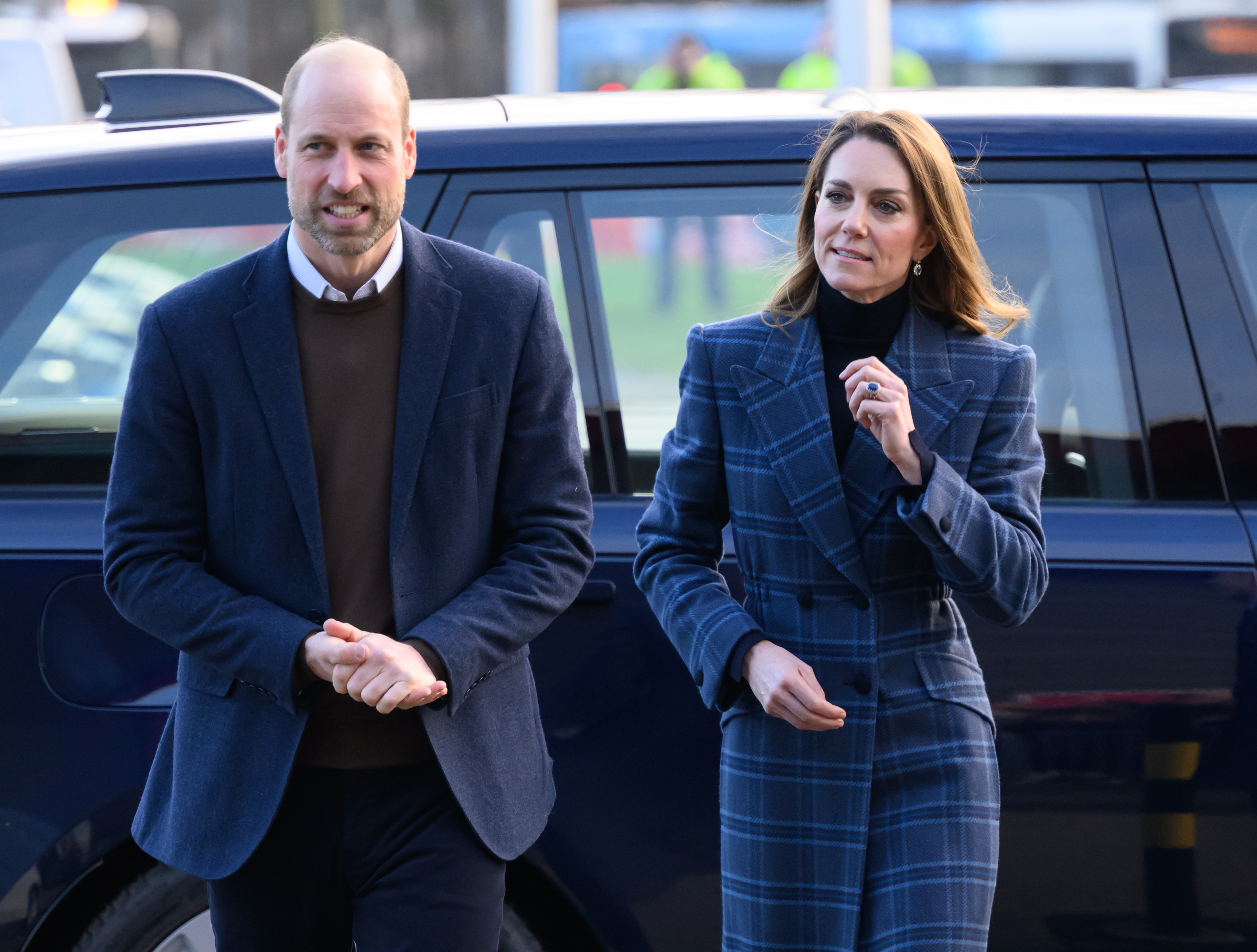 Prince William and Princess Catherine arrive for a visit to the National Curling Academy on January 20, 2026 in Stirling, Scotland | Source: Getty Images