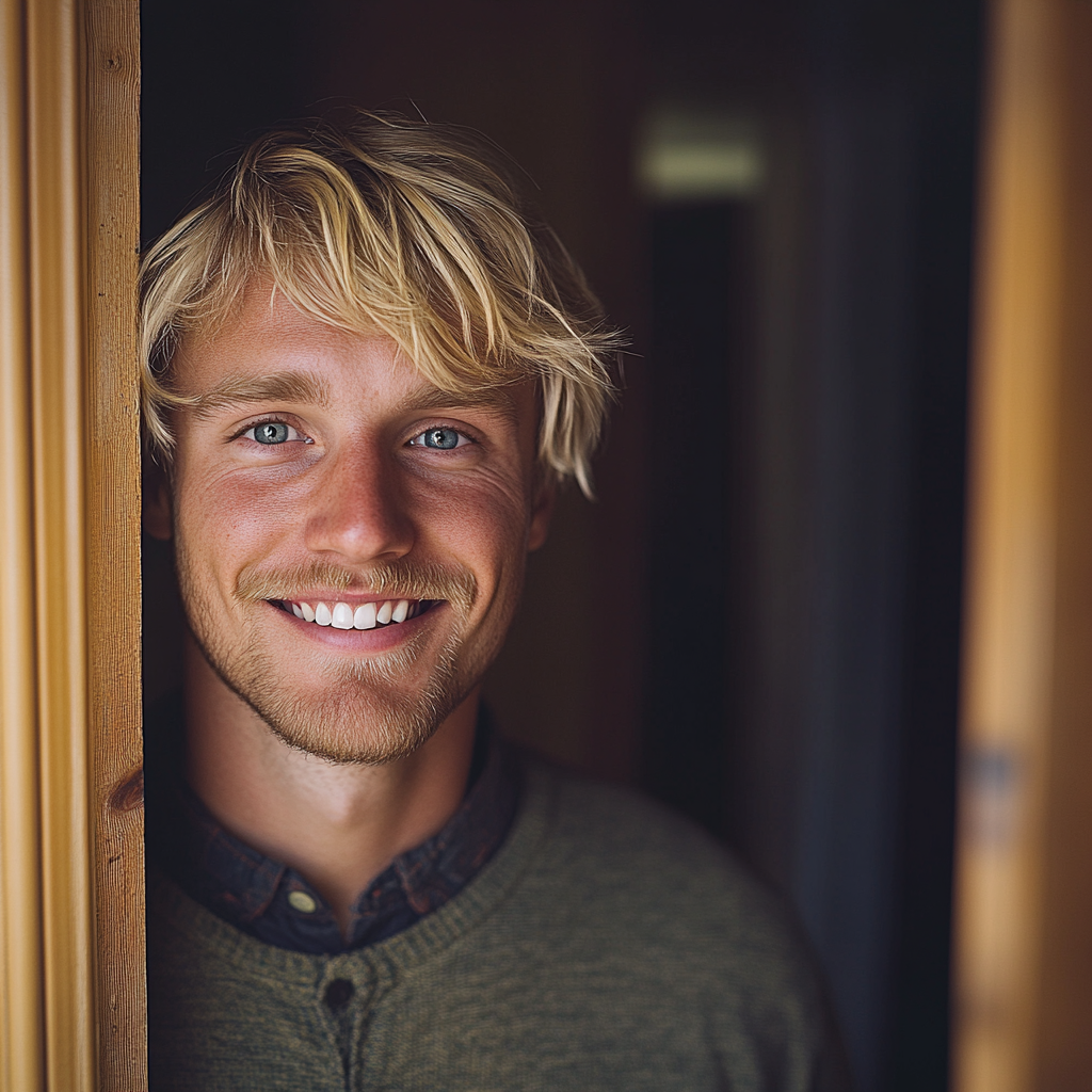 A man standing in a doorway | Source: Midjourney